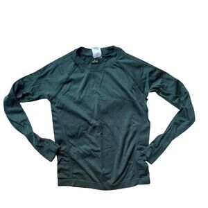 Zella long sleeve green‎ top small nylon and spandex